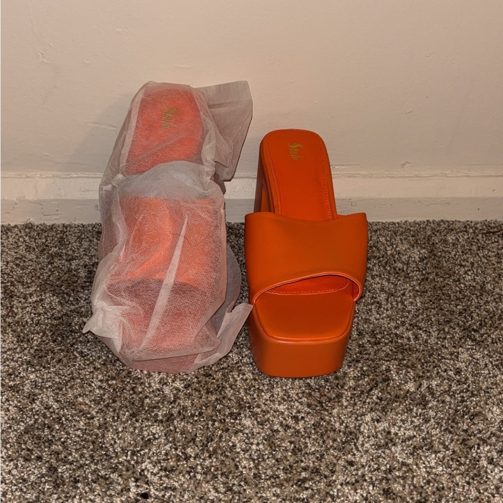 Bold Orange Platform Sandals